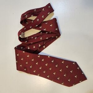 PARQUET Men's Burgundy Patterned Novelty Print Tie